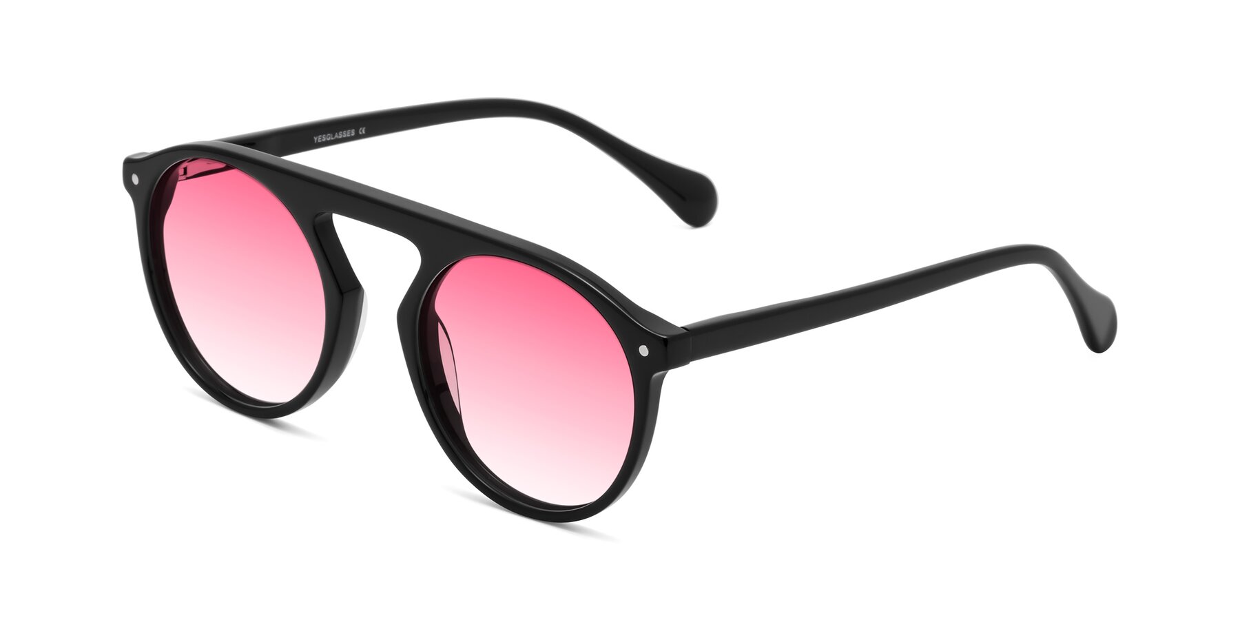 Angle of Gardon in Black with Pink Gradient Lenses