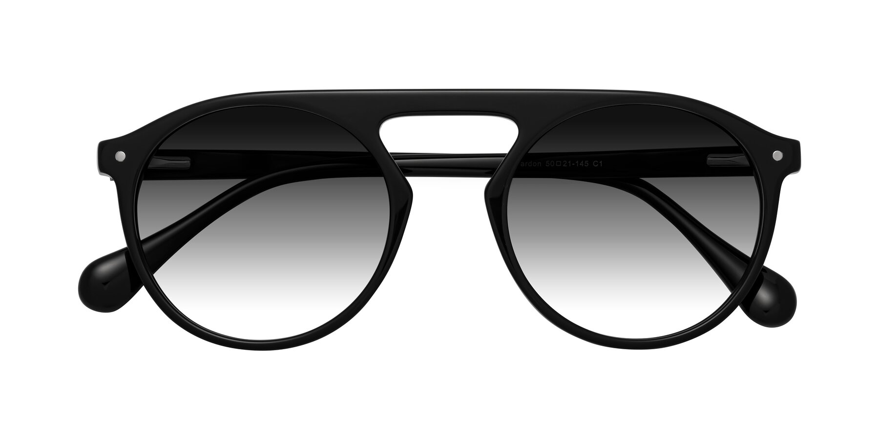 Folded Front of Gardon in Black with Gray Gradient Lenses