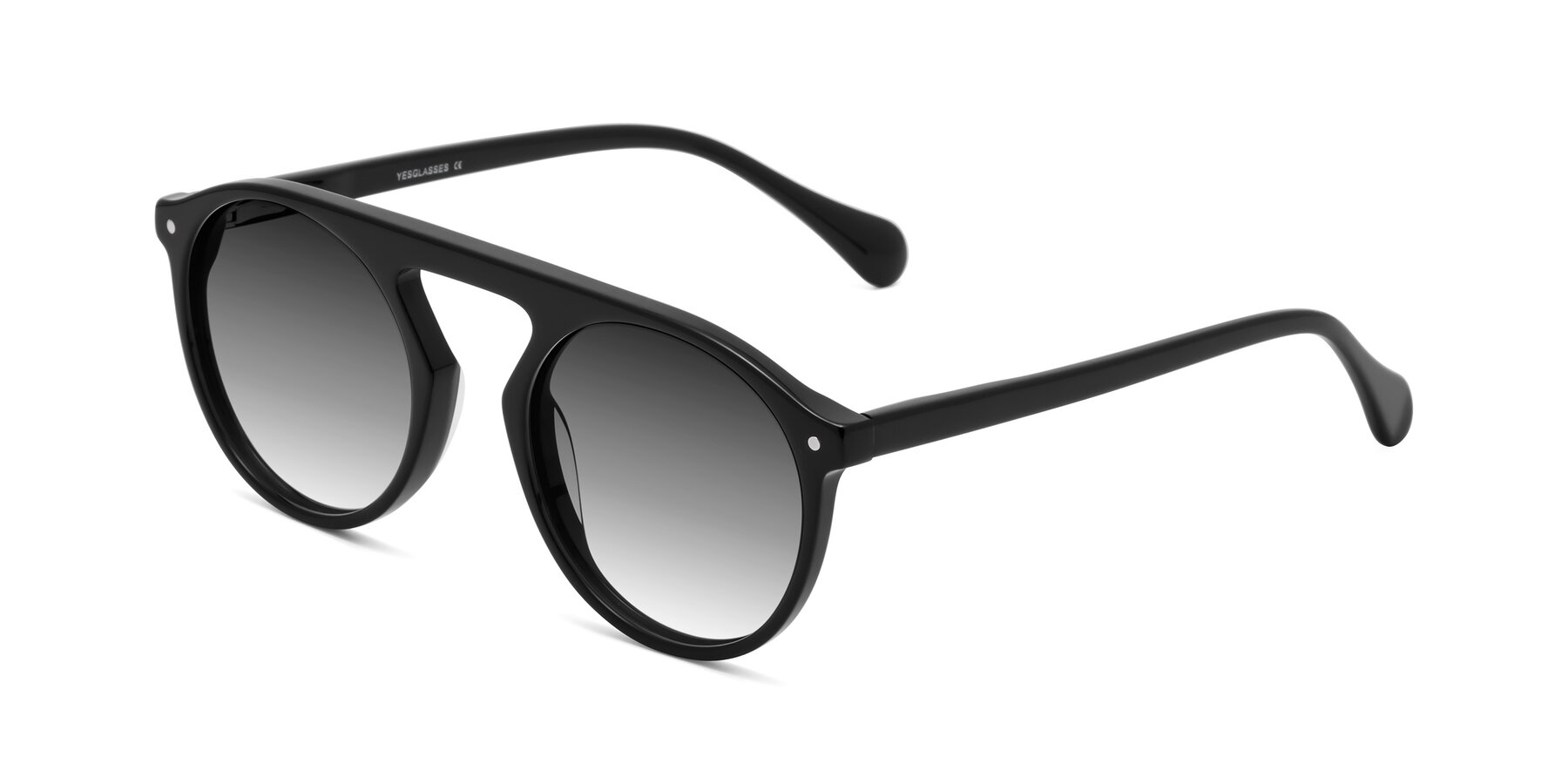 Angle of Gardon in Black with Gray Gradient Lenses