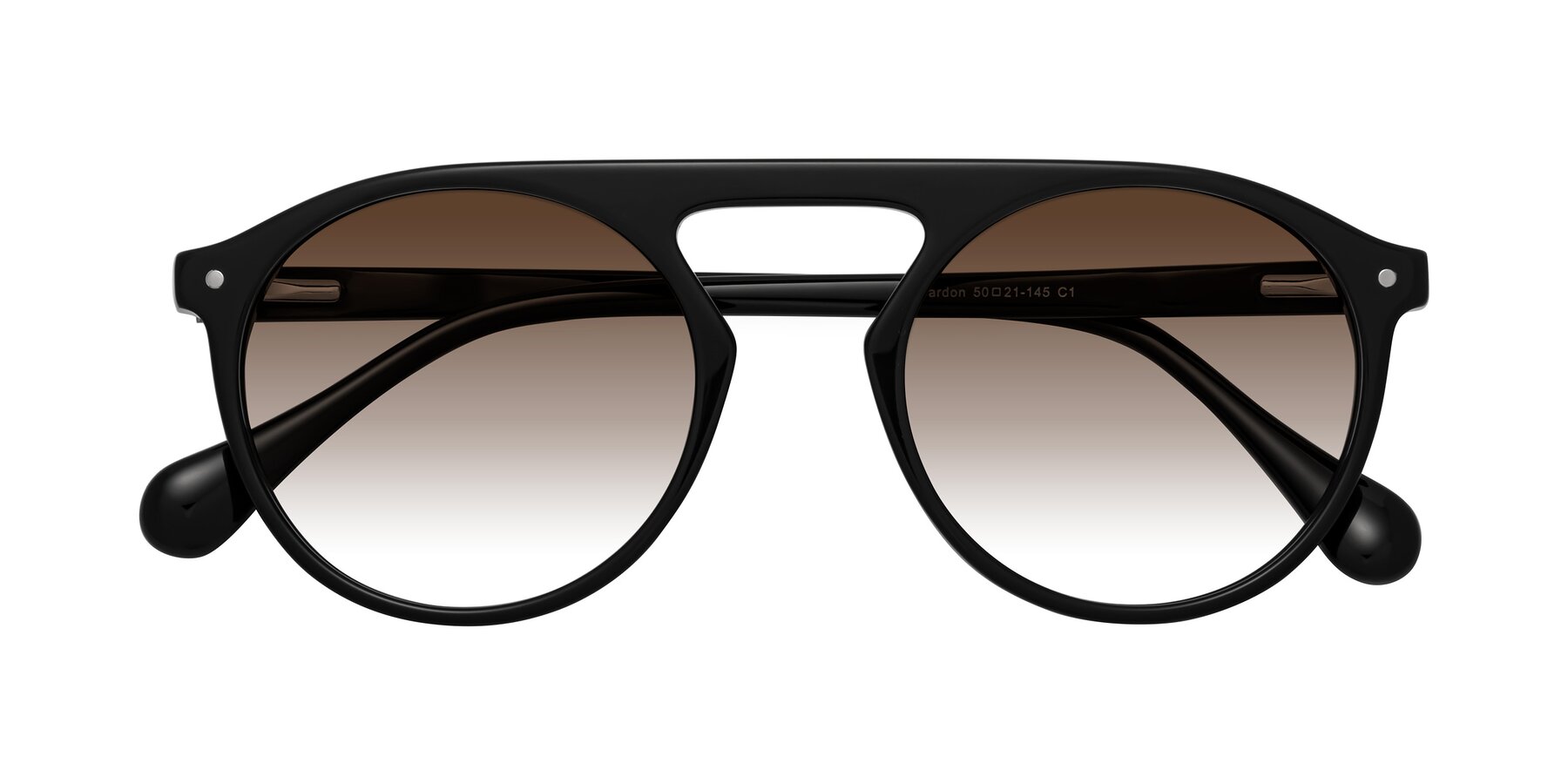 Folded Front of Gardon in Black with Brown Gradient Lenses