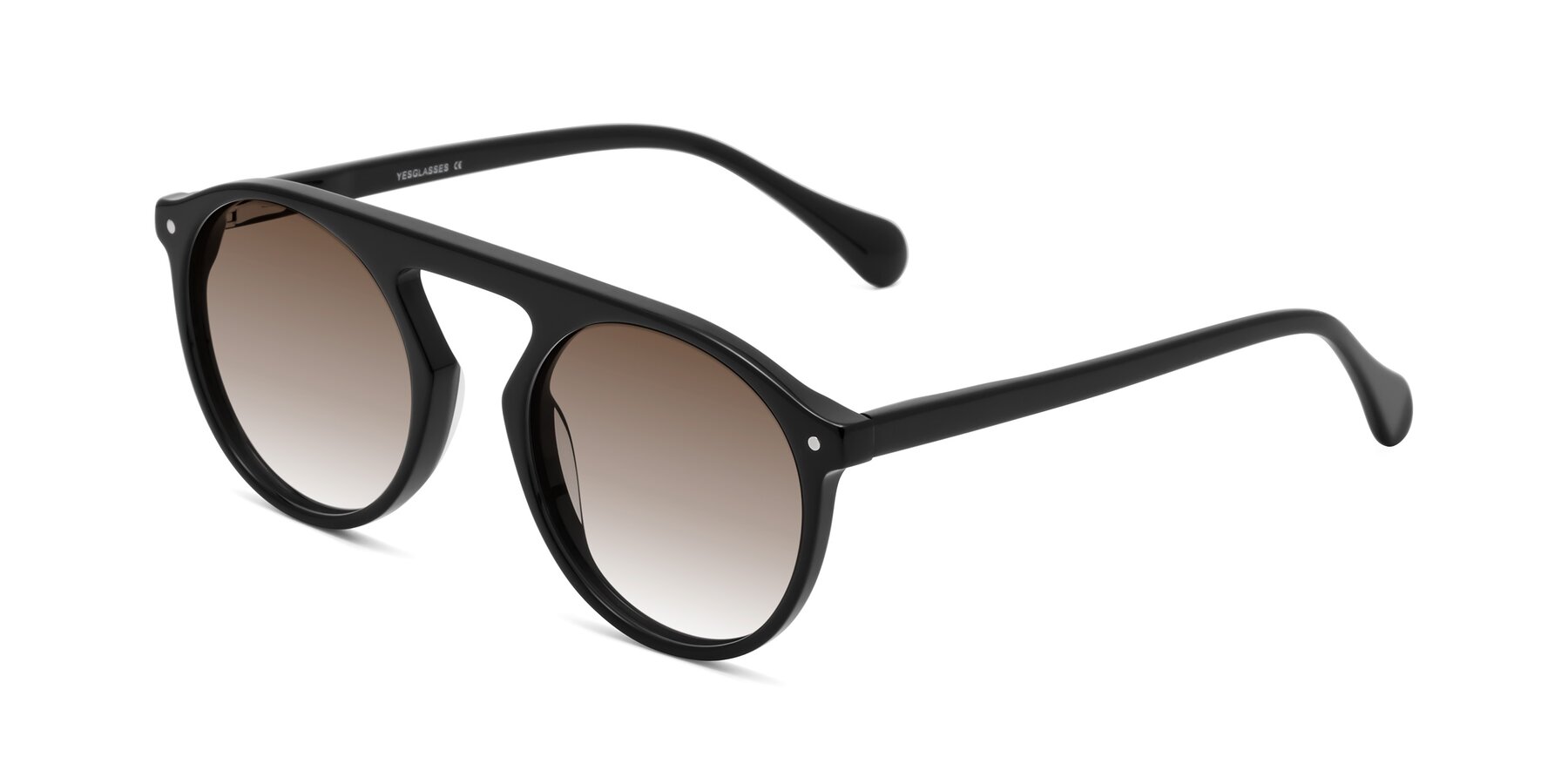 Angle of Gardon in Black with Brown Gradient Lenses