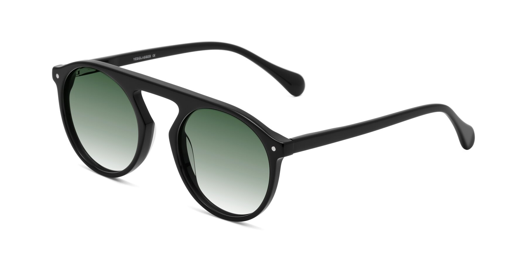 Angle of Gardon in Black with Green Gradient Lenses