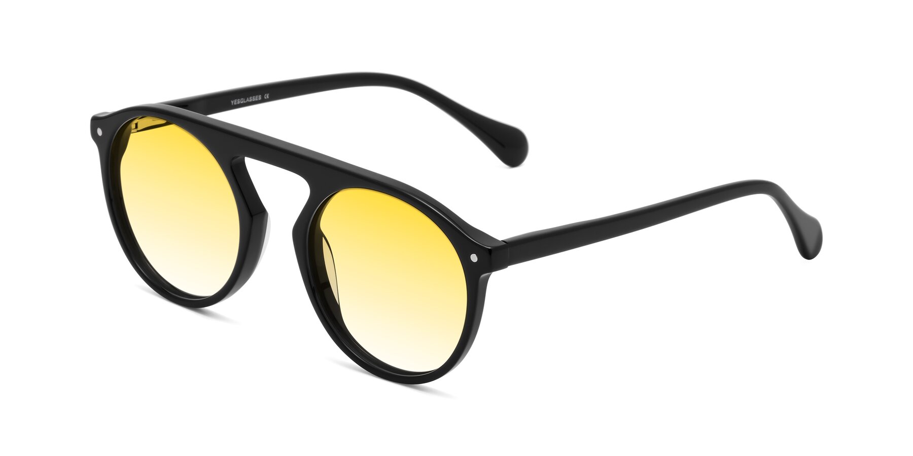 Angle of Gardon in Black with Yellow Gradient Lenses