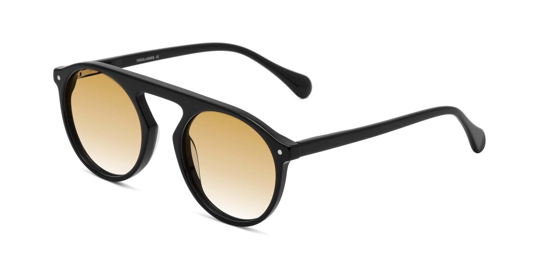 Angle of Gardon in Black with Champagne Gradient Lenses