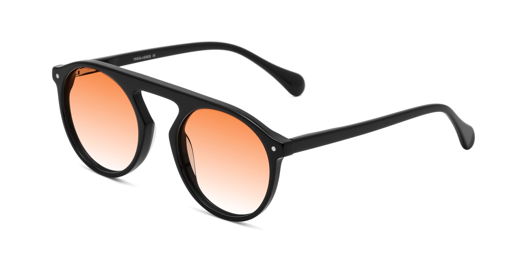 Angle of Gardon in Black with Orange Gradient Lenses