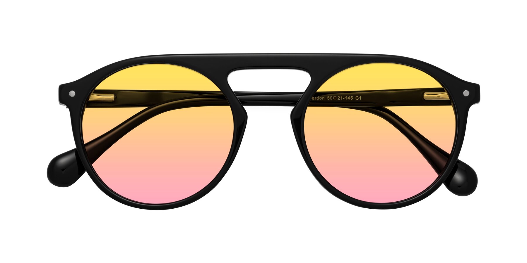 Folded Front of Gardon in Black with Yellow / Pink Gradient Lenses