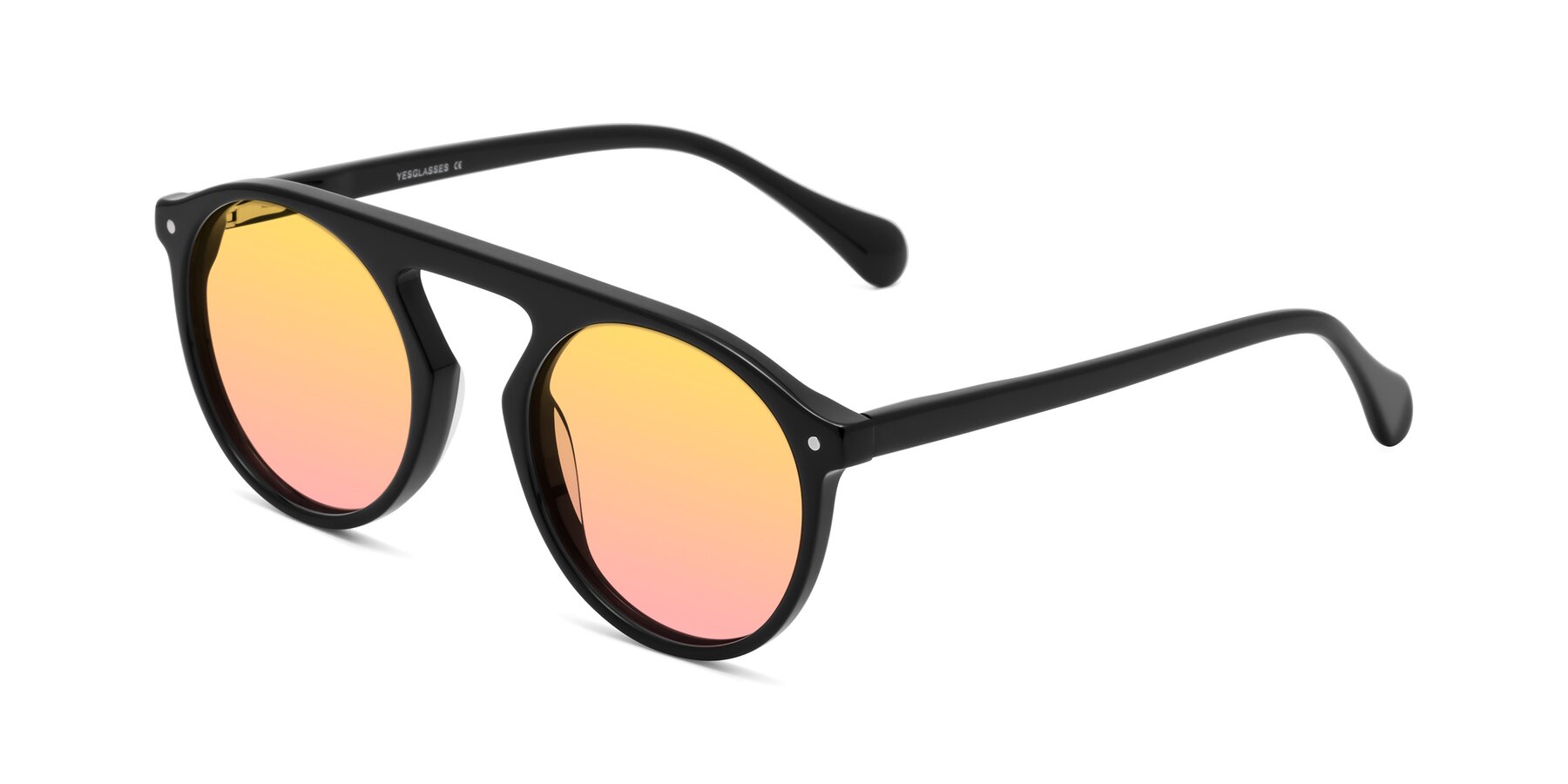 Angle of Gardon in Black with Yellow / Pink Gradient Lenses