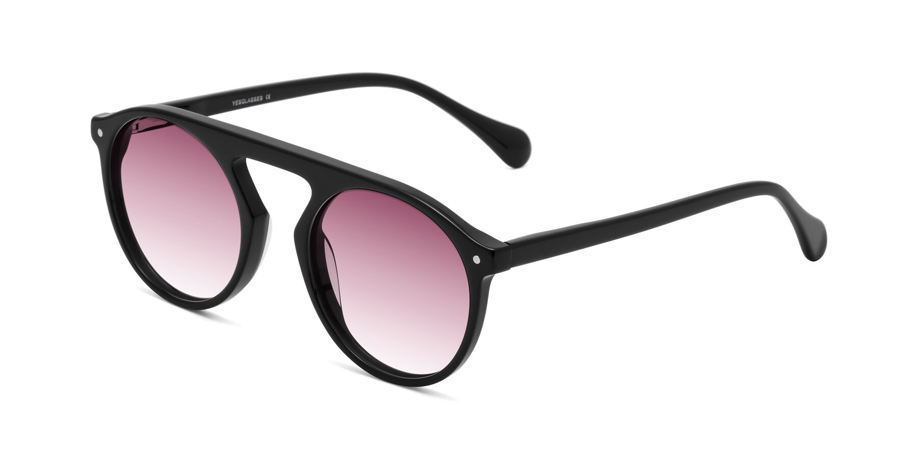 Angle of Gardon in Black with Wine Gradient Lenses