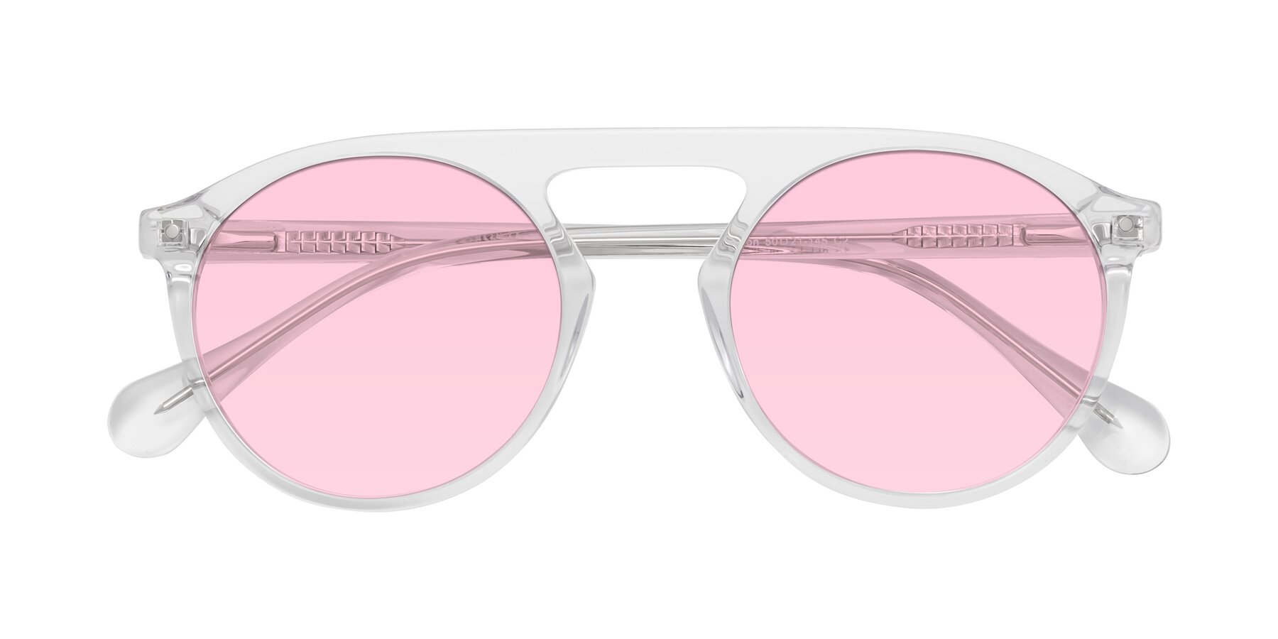 Folded Front of Gardon in Clear with Light Pink Tinted Lenses