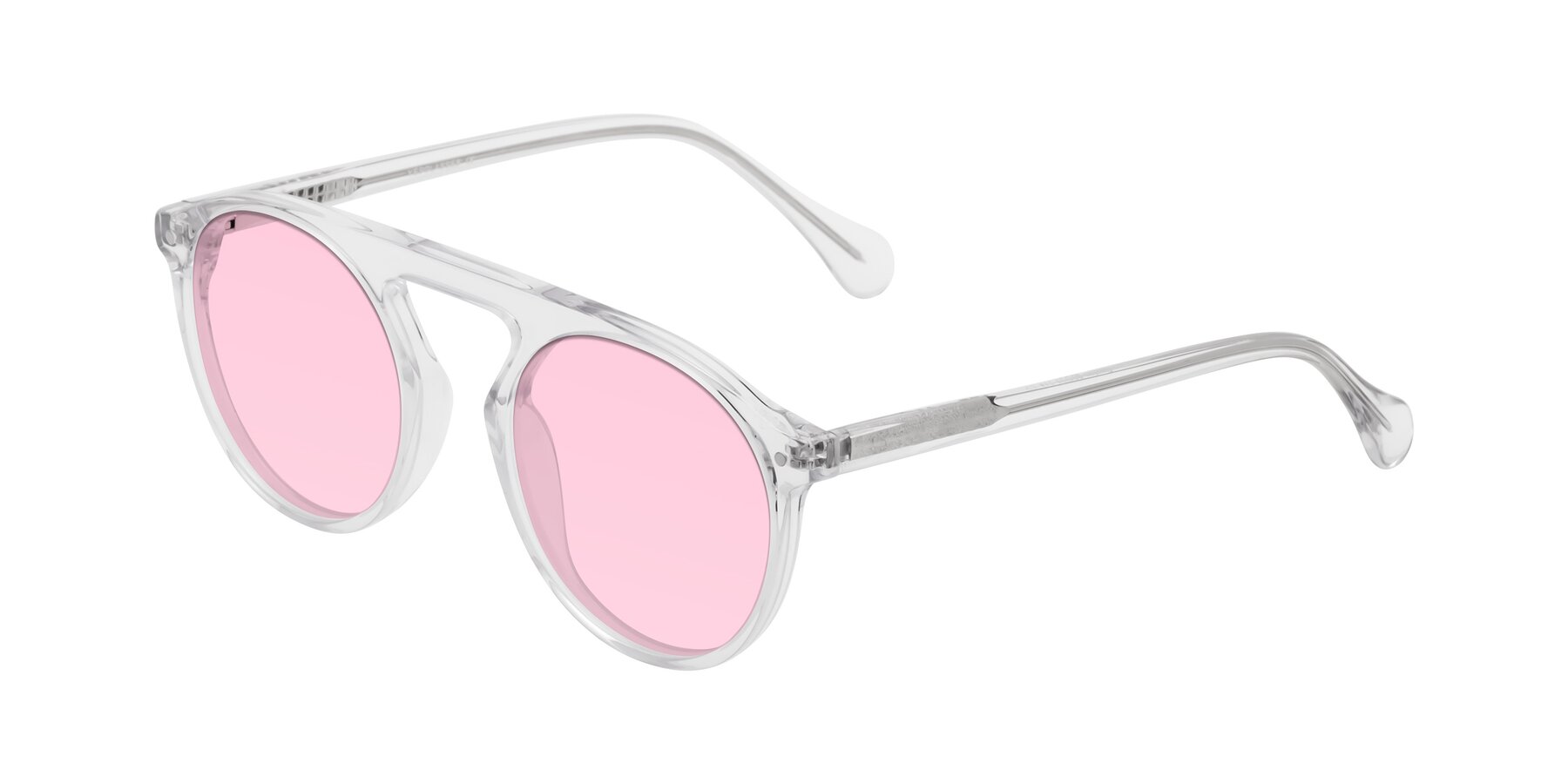 Angle of Gardon in Clear with Light Pink Tinted Lenses