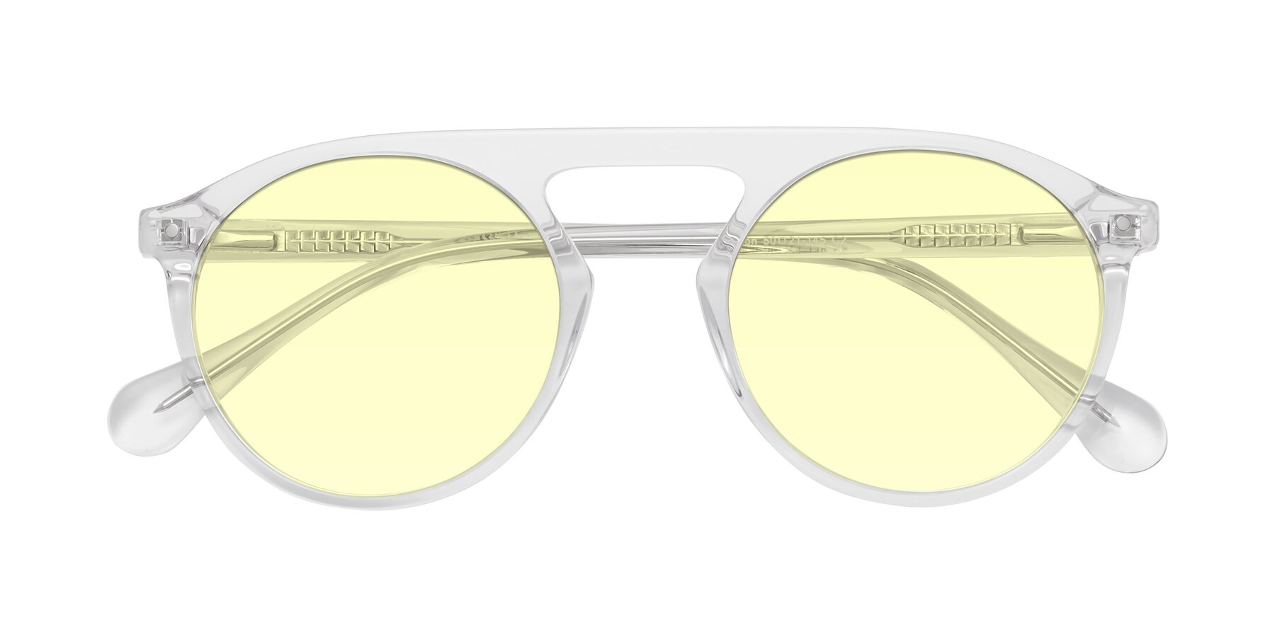 Folded Front of Gardon in Clear with Light Yellow Tinted Lenses