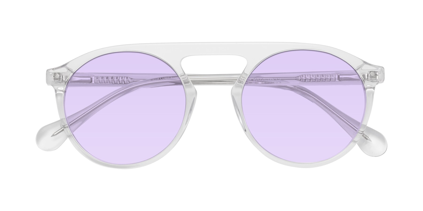 Folded Front of Gardon in Clear with Light Purple Tinted Lenses