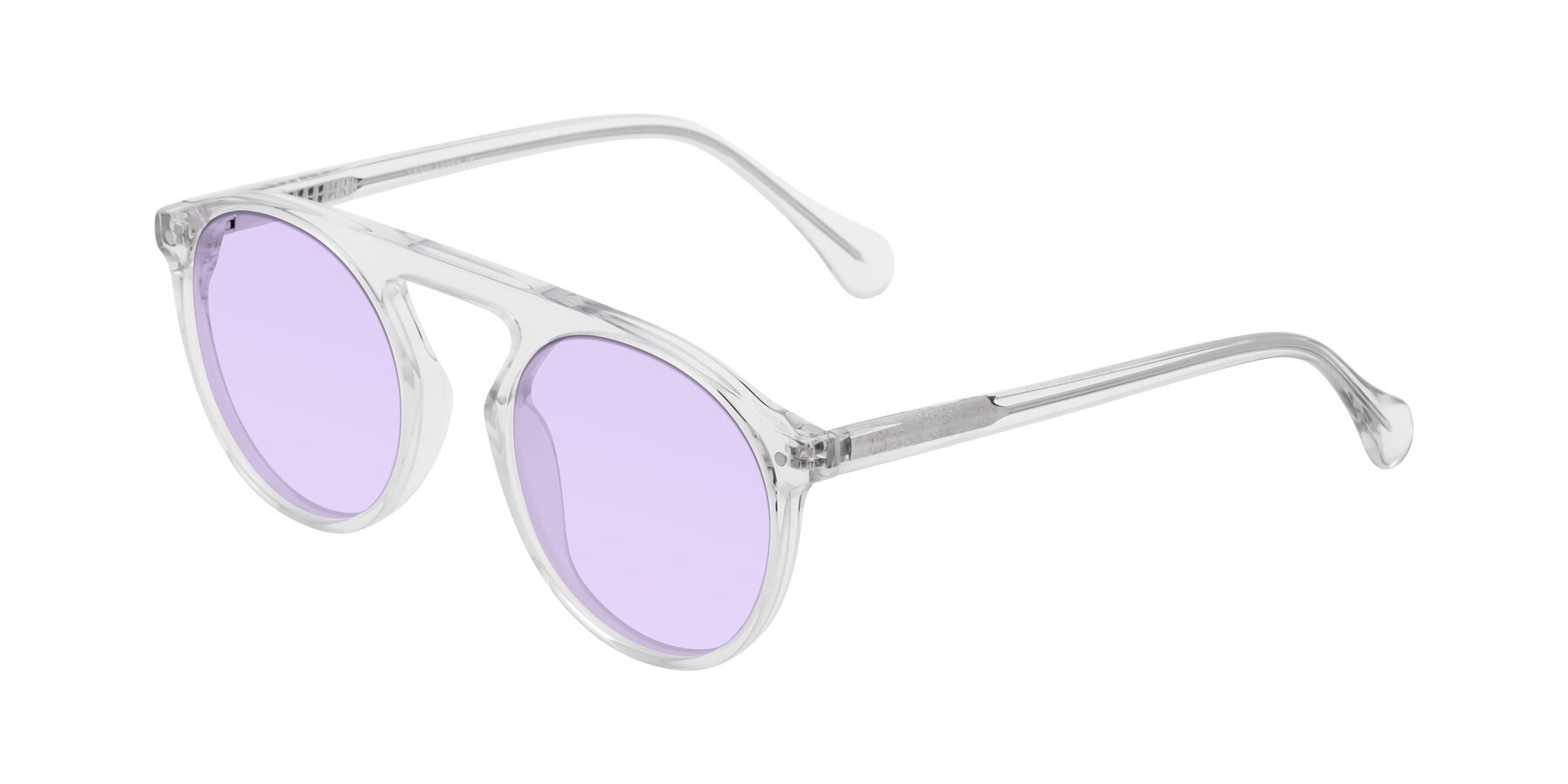 Angle of Gardon in Clear with Light Purple Tinted Lenses