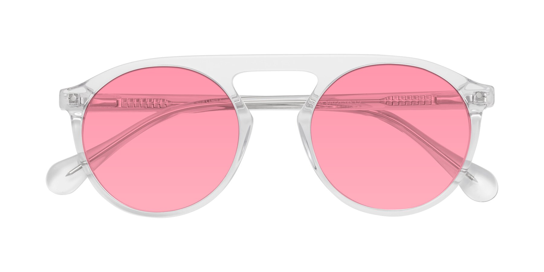 Folded Front of Gardon in Clear with Pink Tinted Lenses