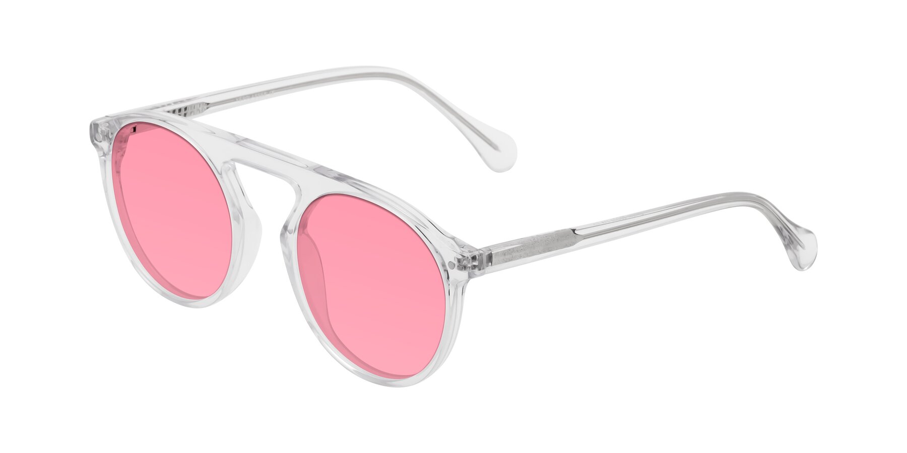 Angle of Gardon in Clear with Pink Tinted Lenses