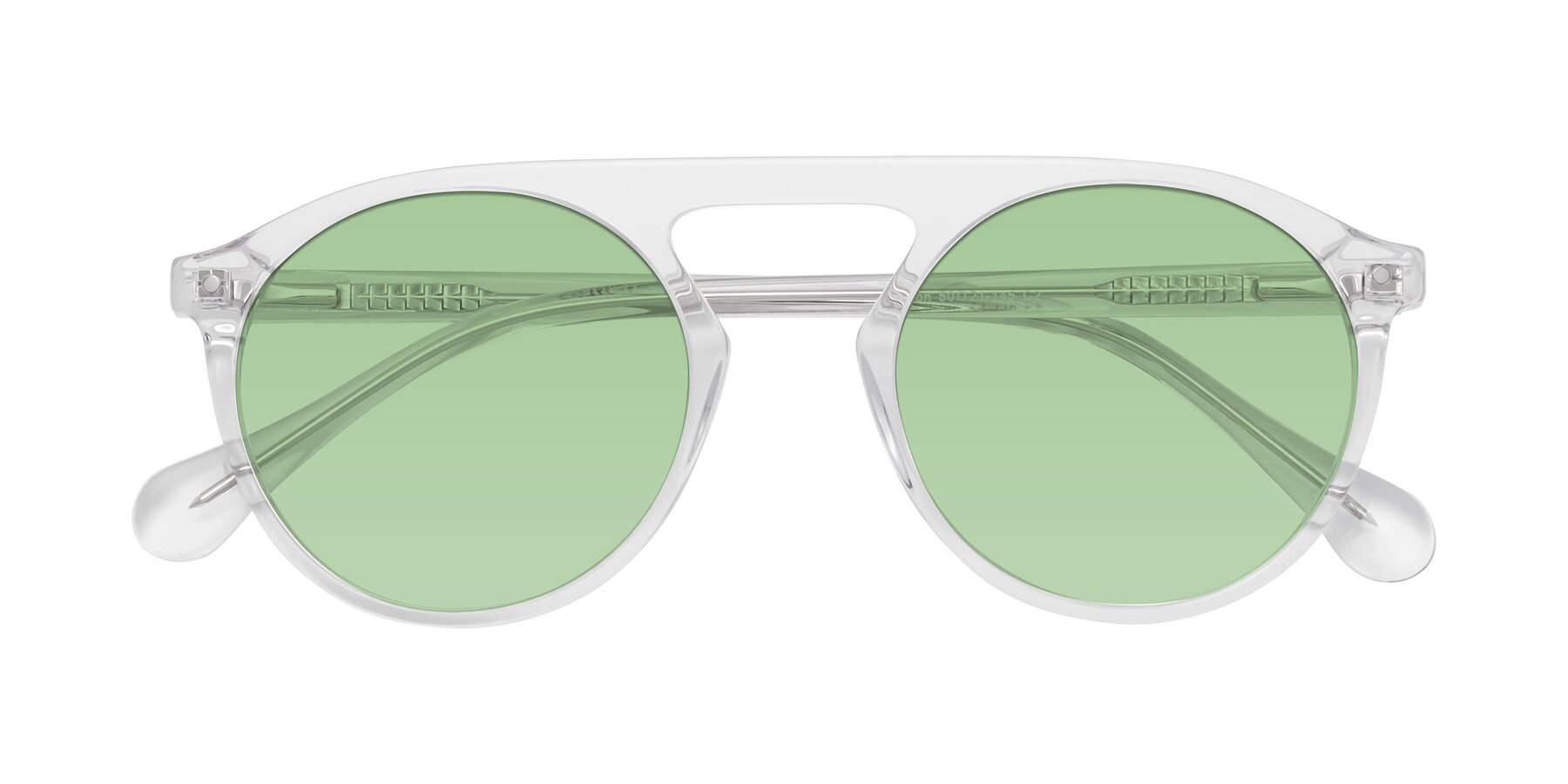 Folded Front of Gardon in Clear with Medium Green Tinted Lenses