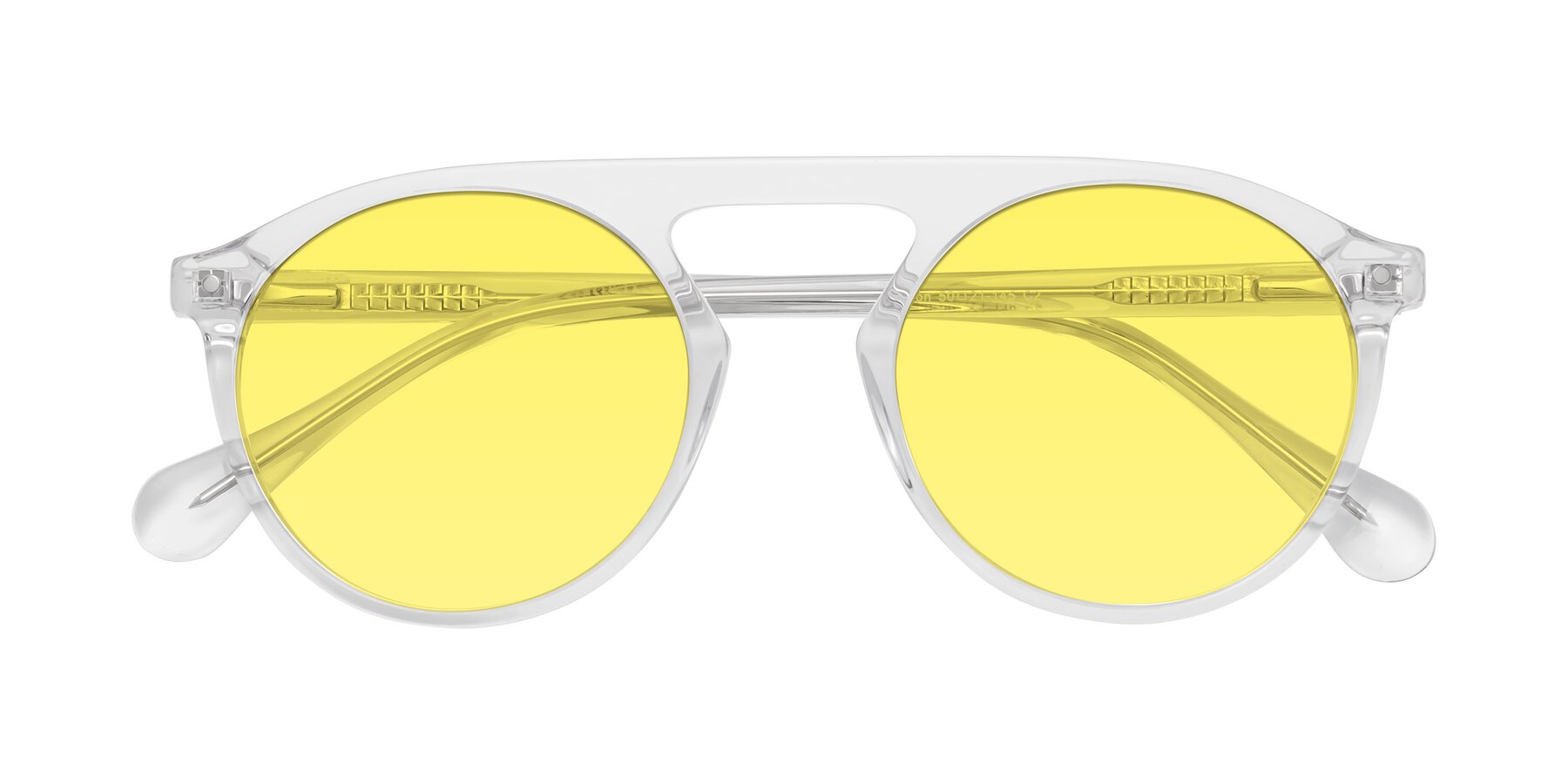 Folded Front of Gardon in Clear with Medium Yellow Tinted Lenses