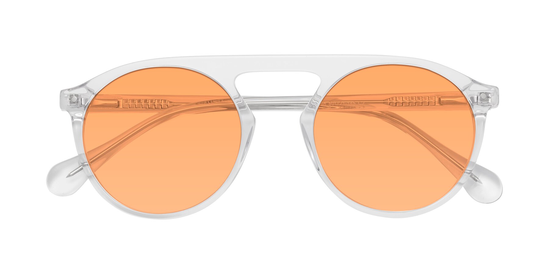 Folded Front of Gardon in Clear with Medium Orange Tinted Lenses