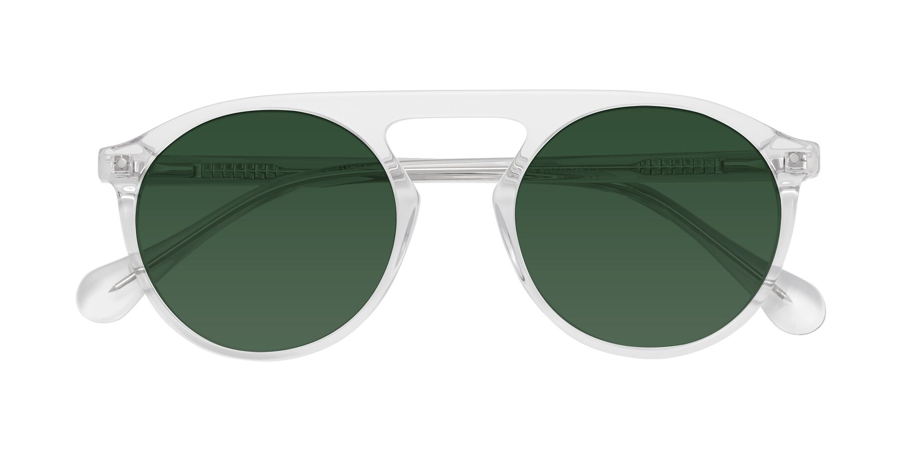 Folded Front of Gardon in Clear with Green Tinted Lenses