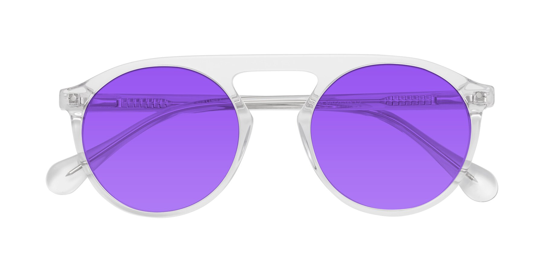 Folded Front of Gardon in Clear with Purple Tinted Lenses