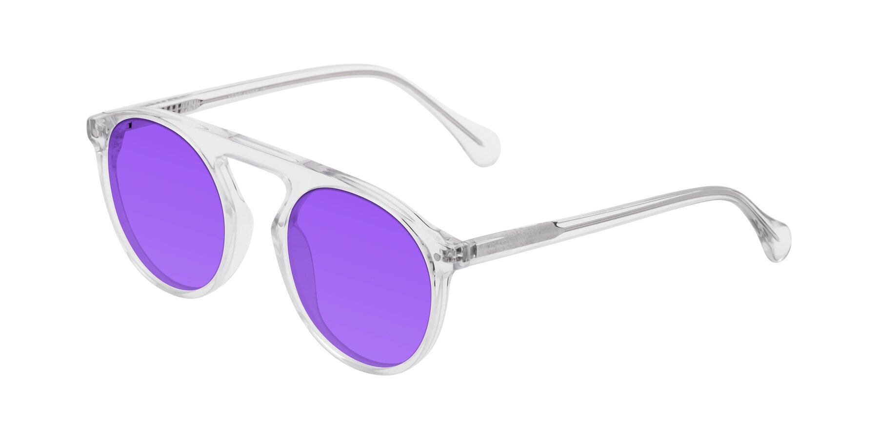 Angle of Gardon in Clear with Purple Tinted Lenses