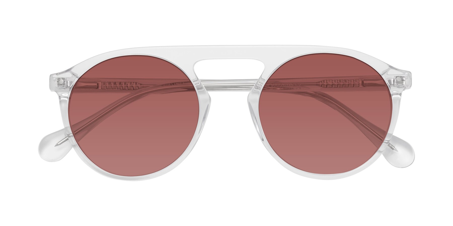 Folded Front of Gardon in Clear with Garnet Tinted Lenses