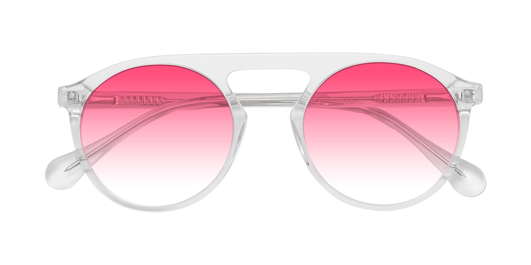 Folded Front of Gardon in Clear with Pink Gradient Lenses