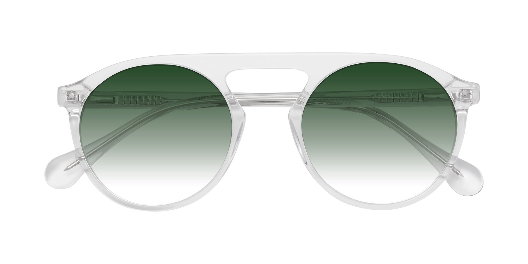 Folded Front of Gardon in Clear with Green Gradient Lenses