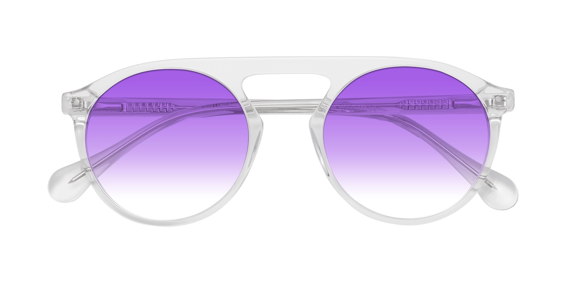 Folded Front of Gardon in Clear with Purple Gradient Lenses