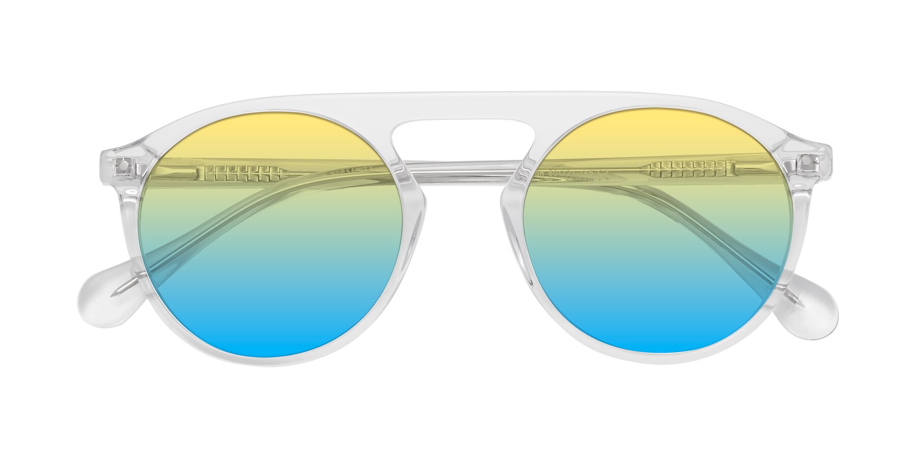 Folded Front of Gardon in Clear with Yellow / Blue Gradient Lenses