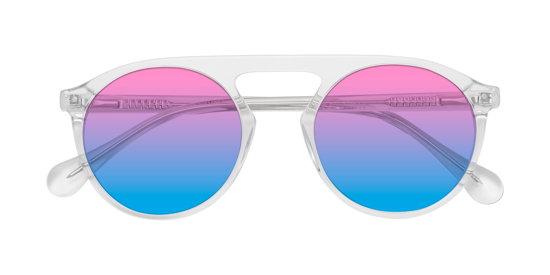 Folded Front of Gardon in Clear with Pink / Blue Gradient Lenses