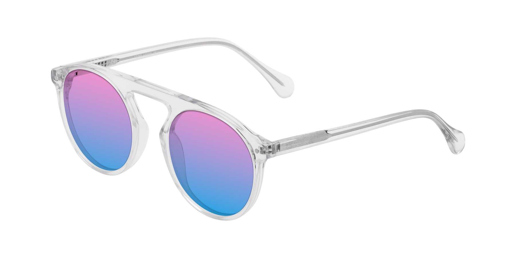 Angle of Gardon in Clear with Pink / Blue Gradient Lenses