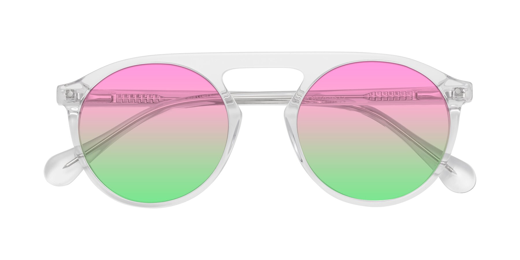 Folded Front of Gardon in Clear with Pink / Green Gradient Lenses