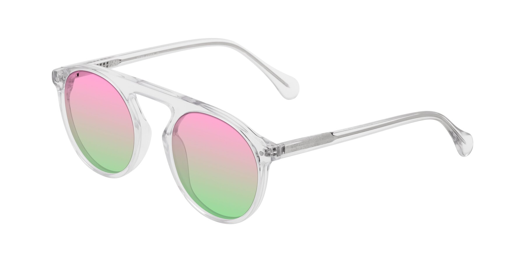 Angle of Gardon in Clear with Pink / Green Gradient Lenses