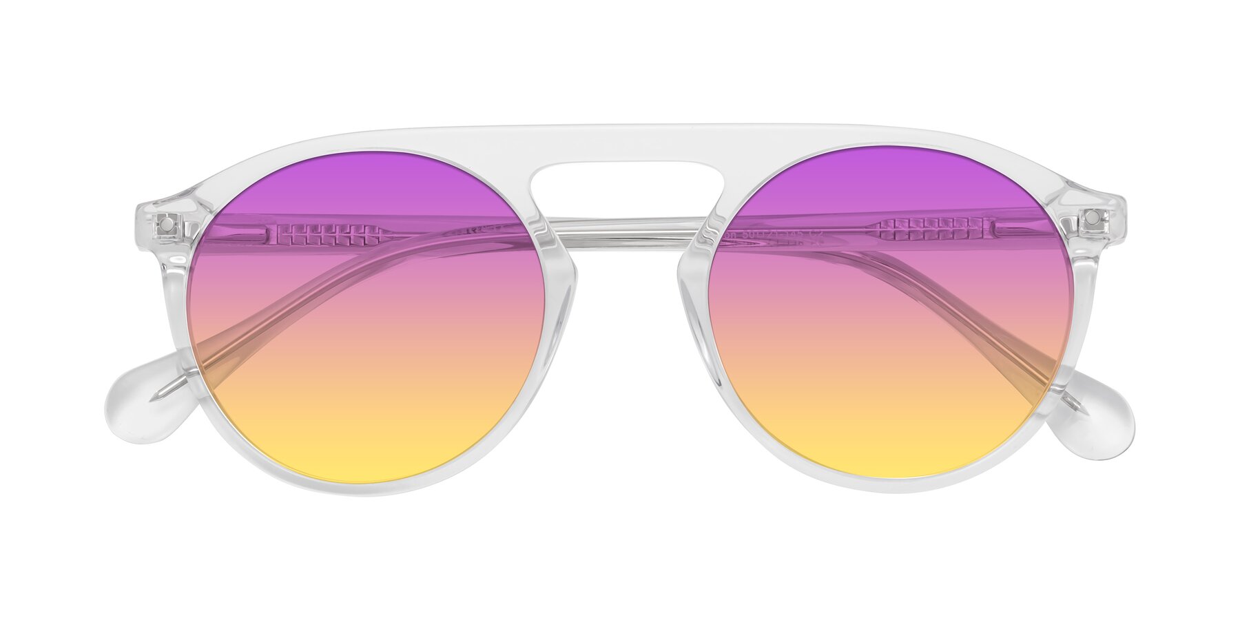 Folded Front of Gardon in Clear with Purple / Yellow Gradient Lenses