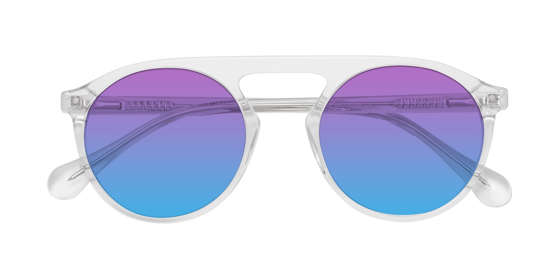 Folded Front of Gardon in Clear with Purple / Blue Gradient Lenses