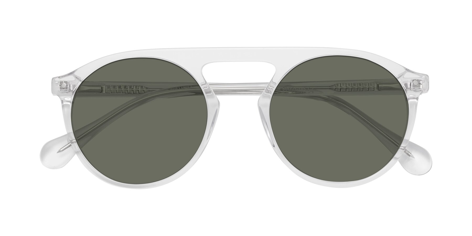 Folded Front of Gardon in Clear with Gray Polarized Lenses