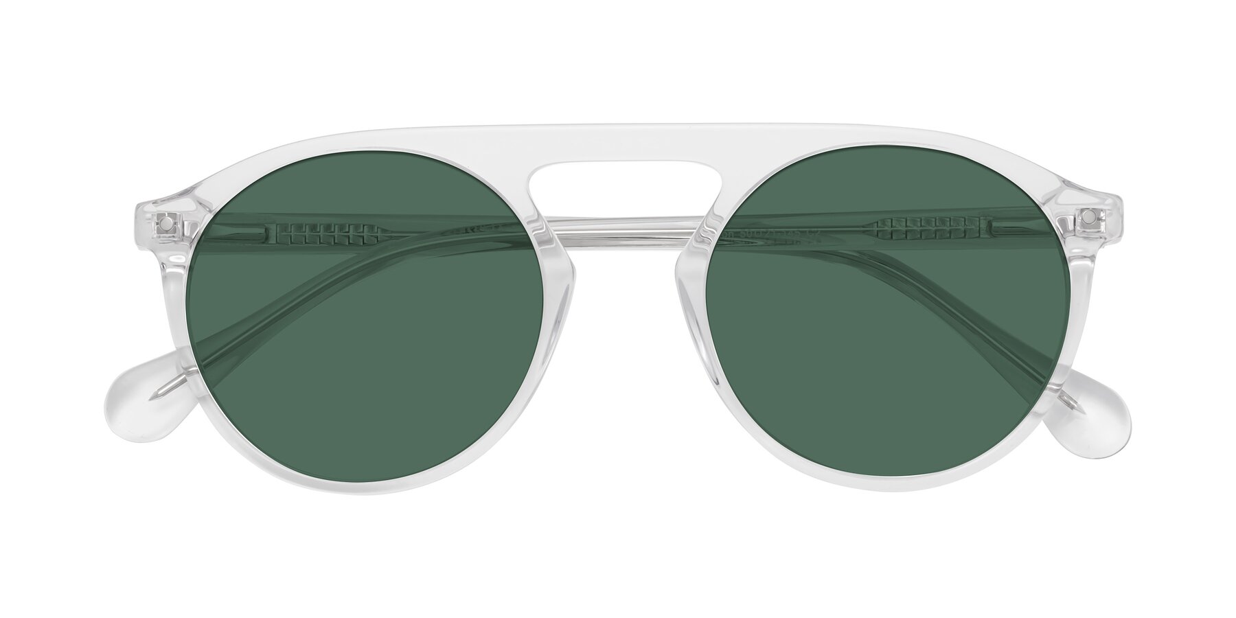 Folded Front of Gardon in Clear with Green Polarized Lenses