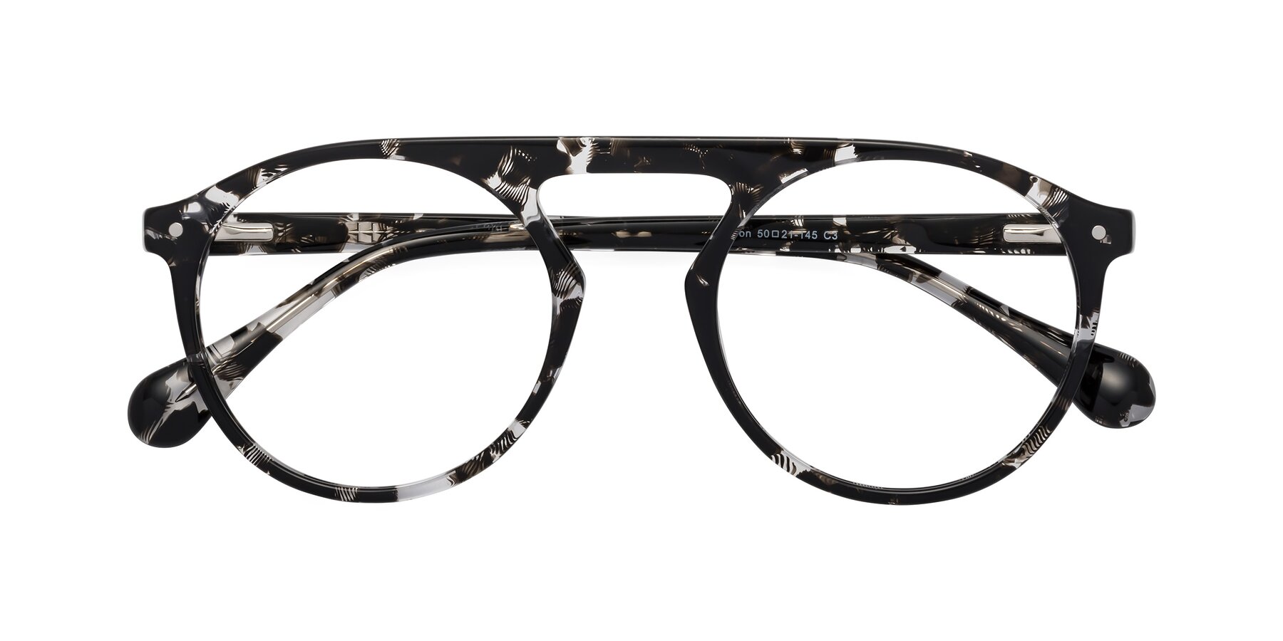 Folded Front of Gardon in Black Tortoise with Clear Eyeglass Lenses