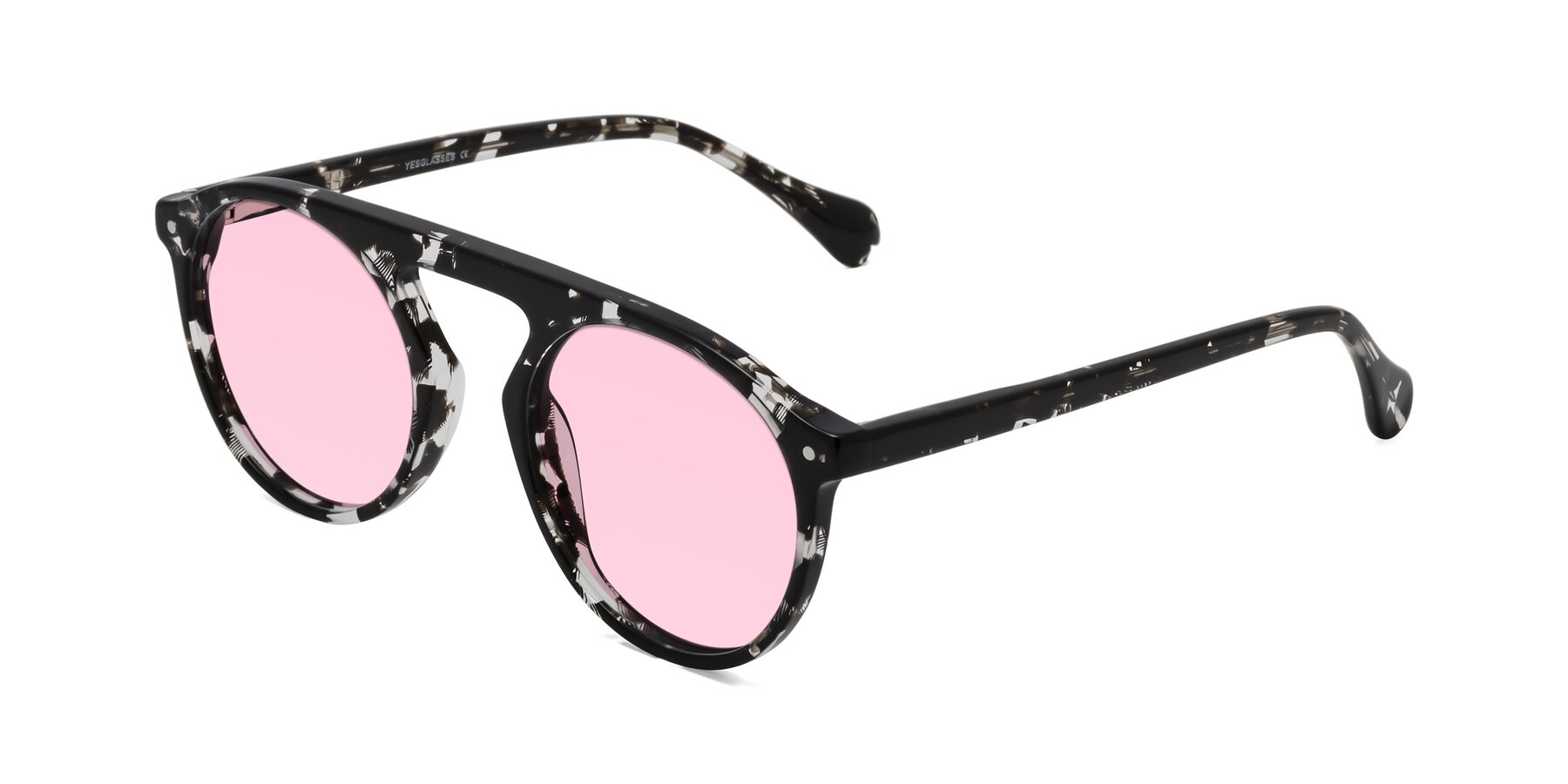 Angle of Gardon in Black Tortoise with Light Pink Tinted Lenses