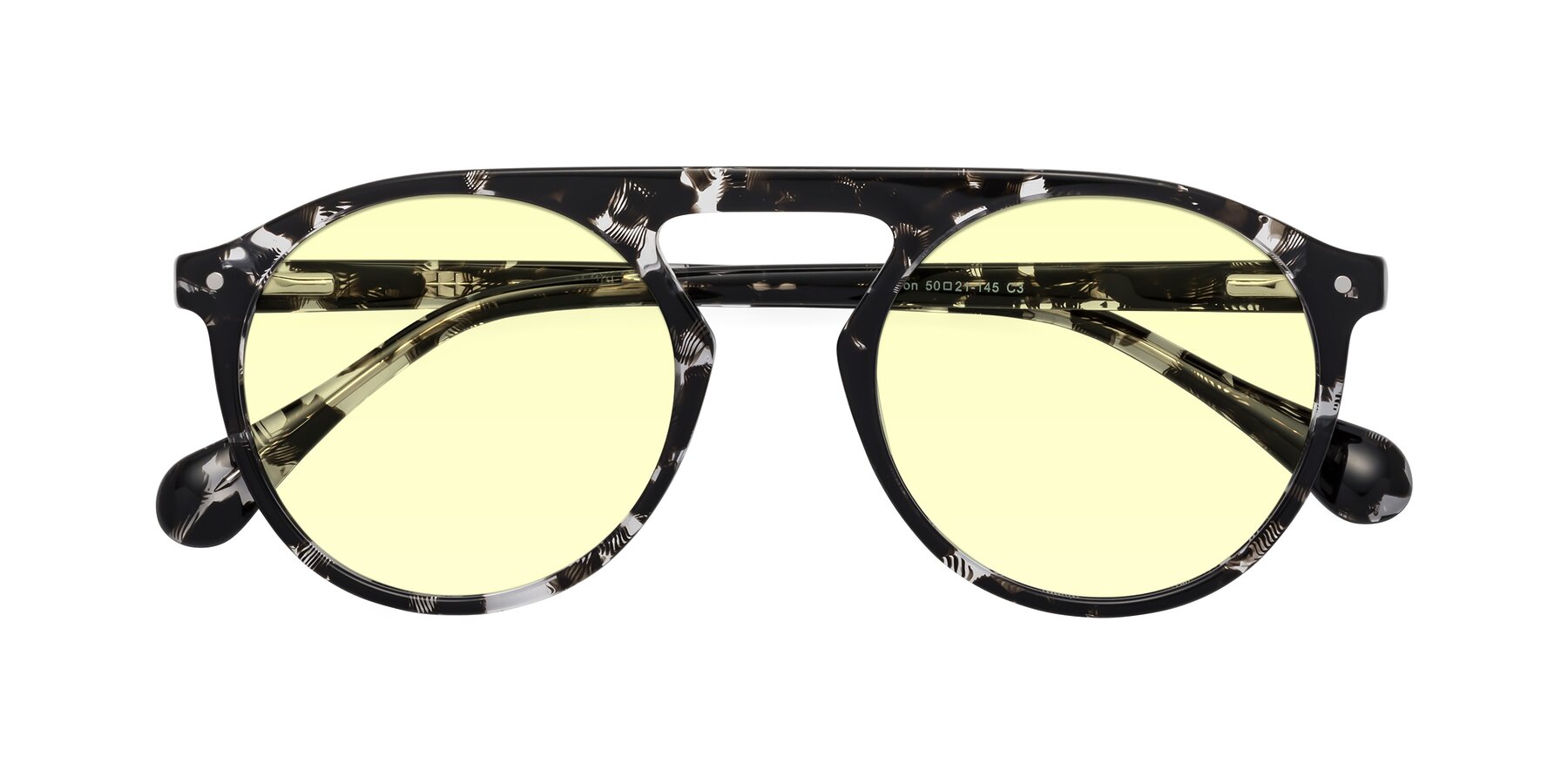 Folded Front of Gardon in Black Tortoise with Light Yellow Tinted Lenses