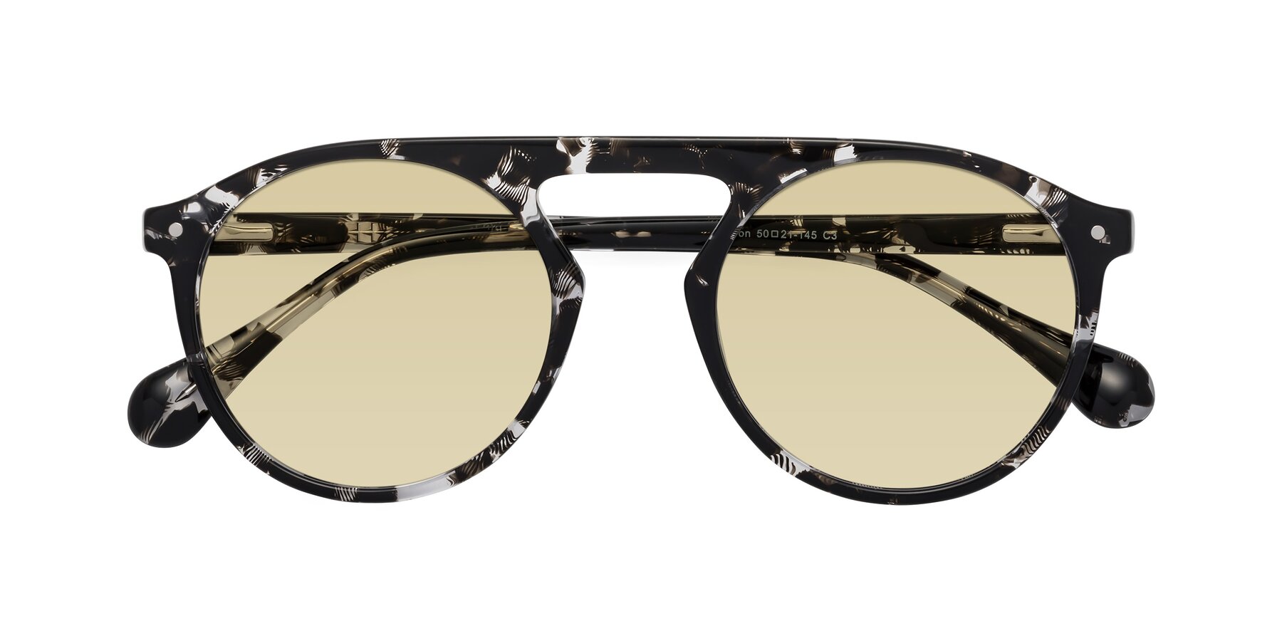 Folded Front of Gardon in Black Tortoise with Light Champagne Tinted Lenses