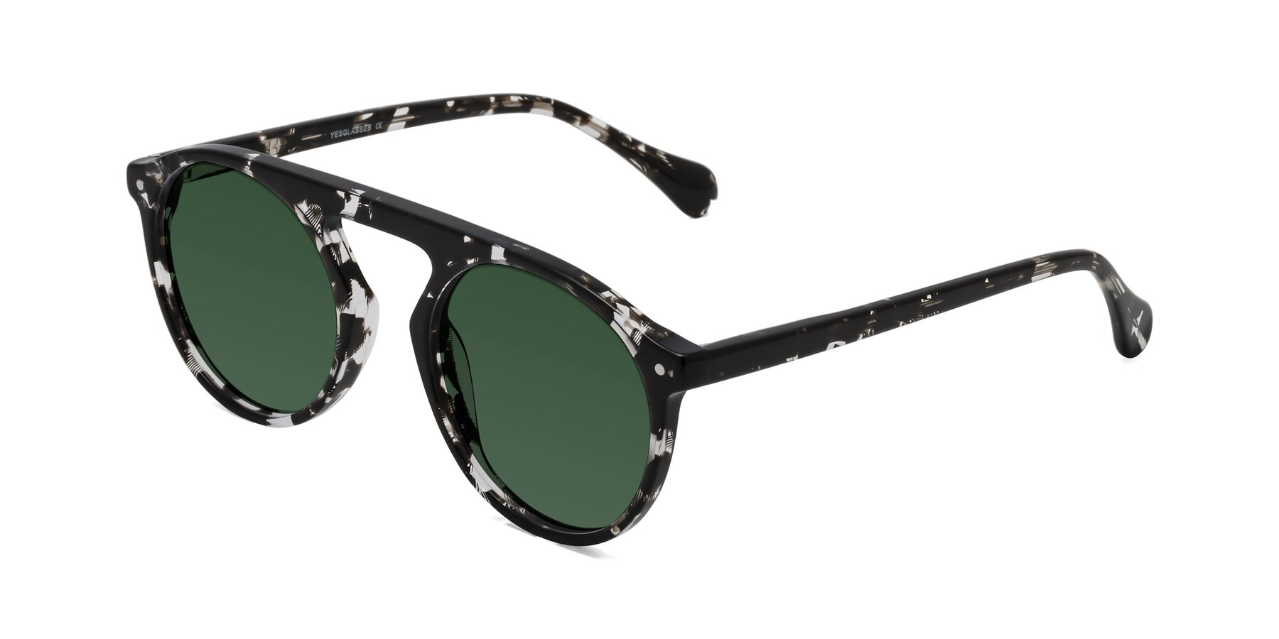 Angle of Gardon in Black Tortoise with Green Tinted Lenses