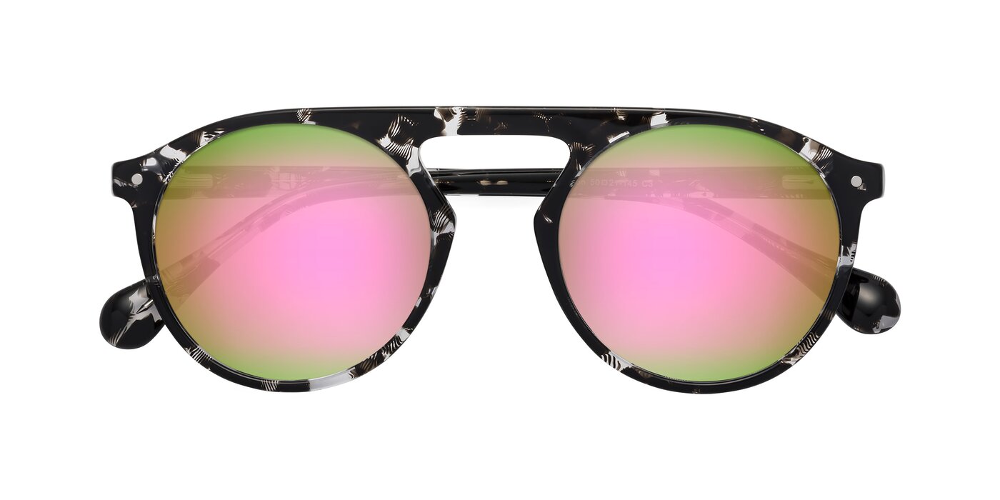 Gardon - Black Tortoise Flash Mirrored Sunglasses