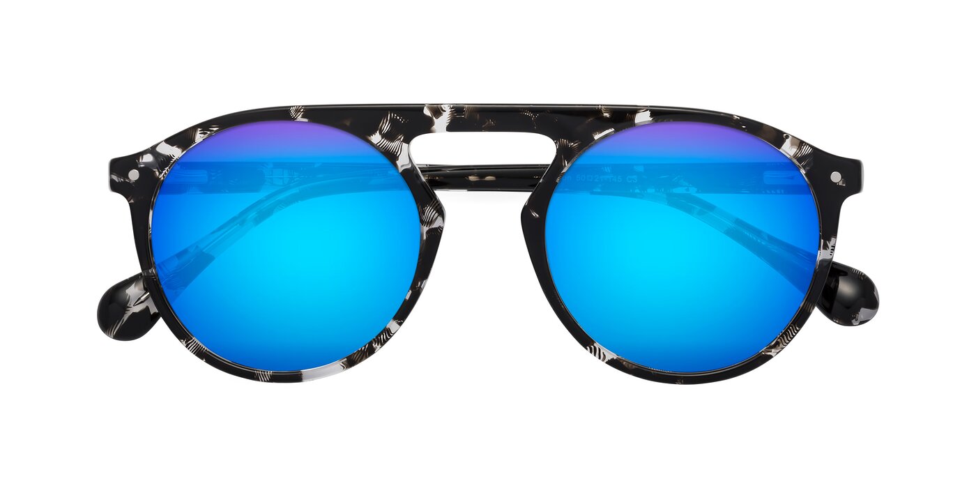 Gardon - Black Tortoise Flash Mirrored Sunglasses