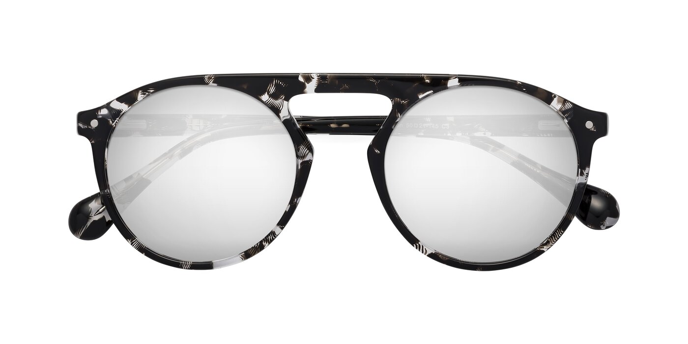 Gardon - Black Tortoise Flash Mirrored Sunglasses