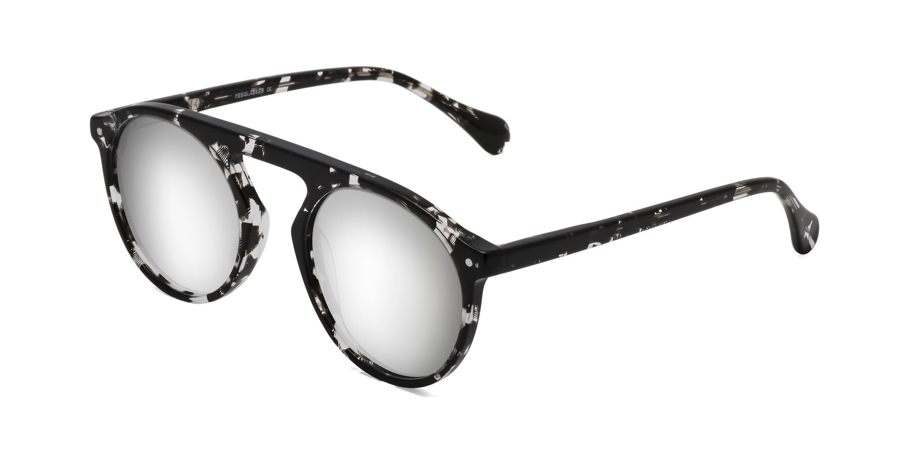 Angle of Gardon in Black Tortoise with Silver Mirrored Lenses