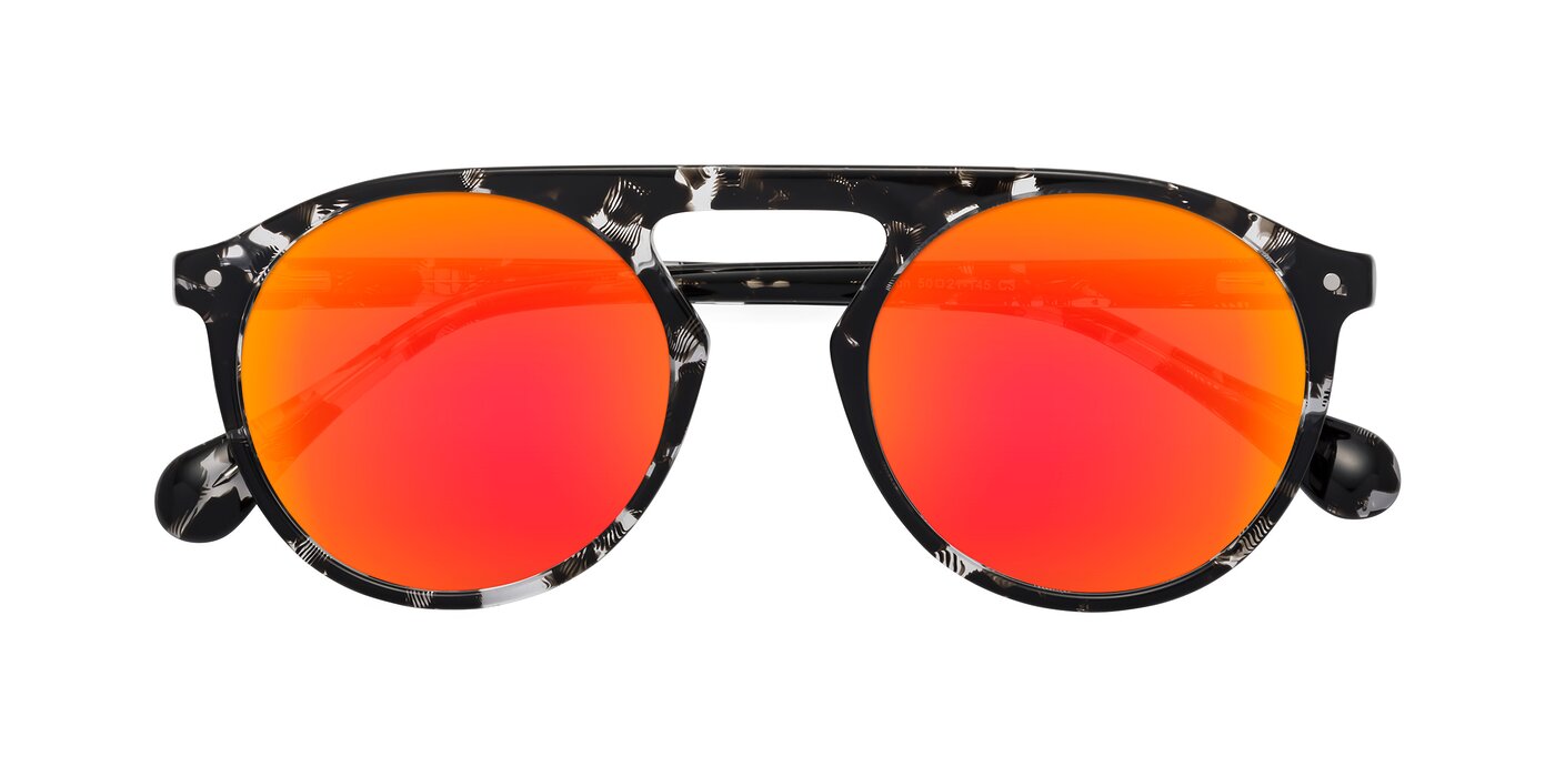 Gardon - Black Tortoise Flash Mirrored Sunglasses