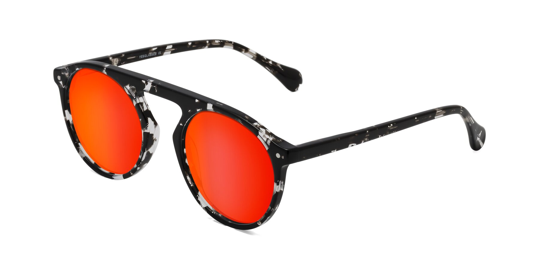 Angle of Gardon in Black Tortoise with Red Gold Mirrored Lenses