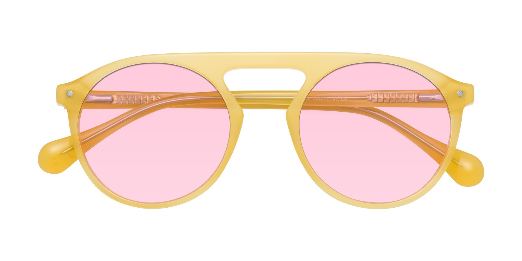 Folded Front of Gardon in Honey with Light Pink Tinted Lenses